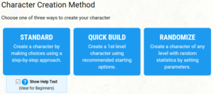 D&D Beyond Character Create