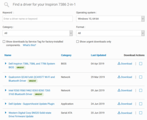 Dell Inspiron 7386 Drivers and downloads