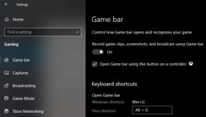 Windows 10 Game Bar