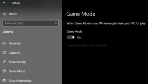 Windows 10 Game Mode