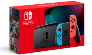 Nintendo Switch with Neon Blue and Neon Red Joy-Con