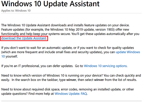 Windows 10 Update Assistant Featured