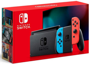 Nintendo Switch with Neon Blue and Neon Red Joy-Con