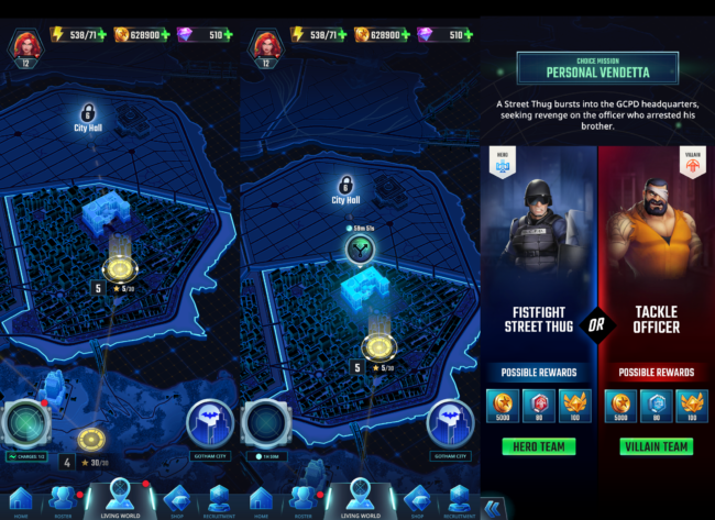 Screenshot of DC Heroes and Villains Map Charges and Choice Missions