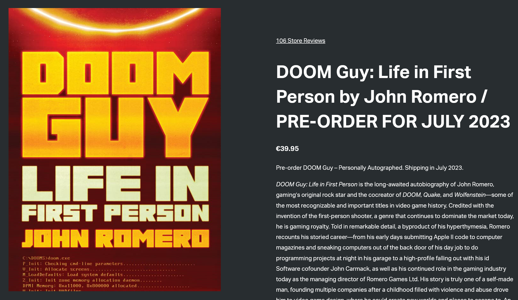 Doom Guy: Life in First Person by Romero, John