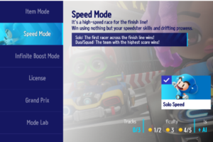 Screenshot of KartRider Drift mode selection screen