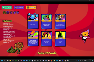 Screenshot of Dancing Duelists card drafting screen in between rounds