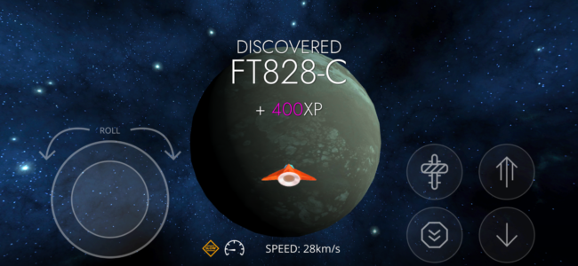 Screenshot of a planet discovery screen in Galaxy Trader