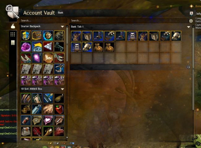 Zoomed-In Screenshot of Guild Wars 2 Bank Screen or Account Vault