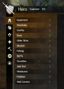 Zoomed-in screenshot of Guild Wars 2 wardrobe