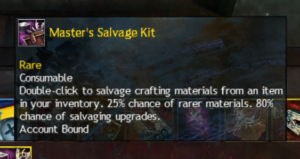 Zoomed-in Screenshot of Guild Wars 2 Salvage Kit Description