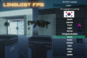 Screenshot of Linguist FPS language selection menu